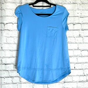 🌞 Comfort Code by Cuddl Duds blue top cup sleeves pocket 2 hems women S
